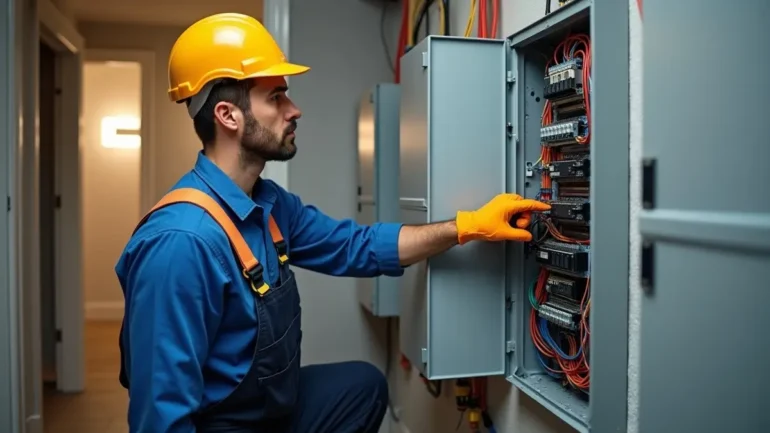 electrician upgrading home systems to improve safety and modern convenience