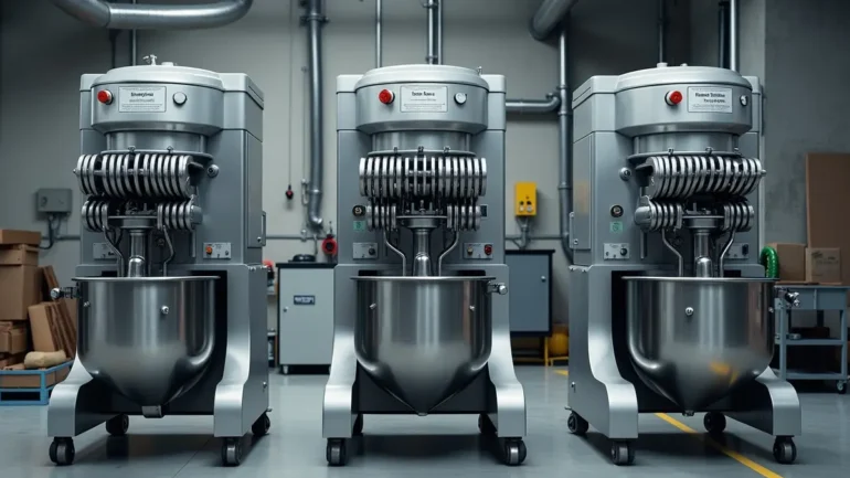 industrial mixers demonstrating three basic types used in manufacturing processes