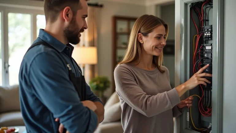 homeowner avoiding risks caused by neglected electrical system maintenance