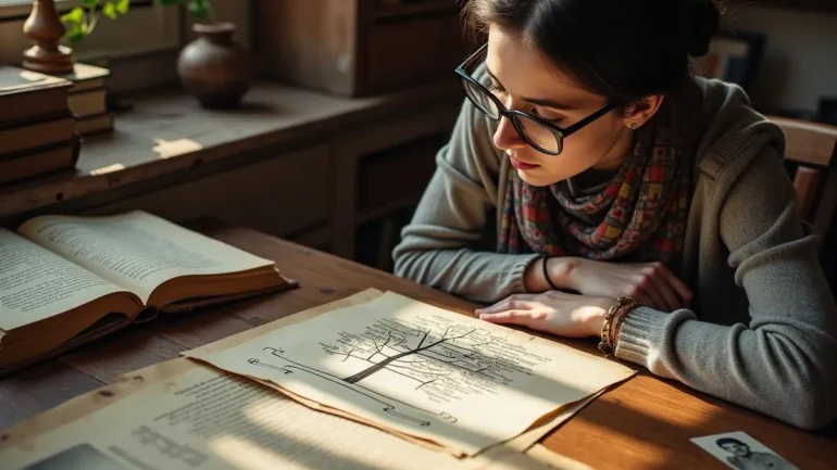 person researching family history to understand ancestry and genealogy differences